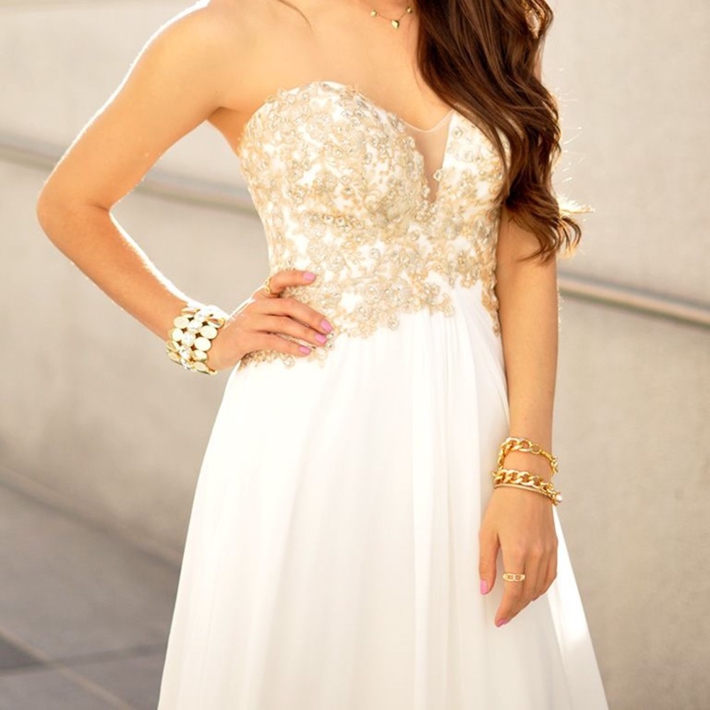 Faviana S7325 Strapless Embellished Bodice Dress